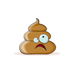 vector funny cartoon cool smiling poo icon isolated on white background. emoji funky poo character. A pile of poo sticker or label