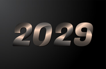 2029 year logotype, 2029 new year vector isolated on black background
