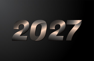 2027 year logotype, 2027 new year vector isolated on black background