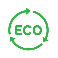 Eco with arrow rotation icon, Ecology recycle concept, Ecological renewable circle, Vector illustration