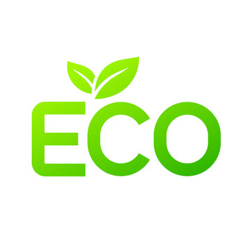 Eco with leaf icon, Ecology green energy, Eco friendly, Saving environment, Organic natural concept, Vector illustration