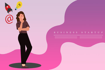 2d illustration business idea concept
