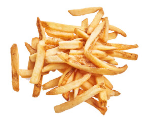  Bunch of french fried potatoes isolated over white background