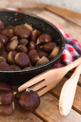 Obraz premium organic natural chestnuts prepared for cooking