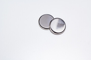 Lithium button cell. lithium cr 2032 battery isolated on white background 