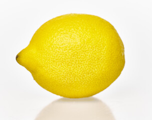  Single lemon fruit isolated on a white background