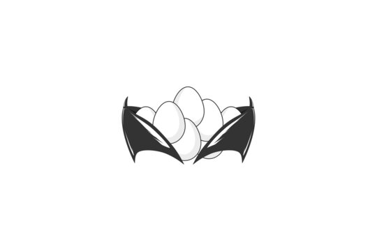 Dragon Eggs Silhouette Illustration