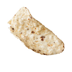  Single mexican nacho chip isolated on a white background