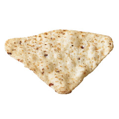  Single mexican nacho chip isolated on a white background