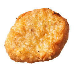  SIngle chicken nugget isolated on a white background