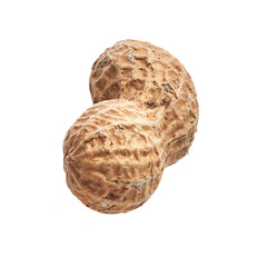  Single peanut with shell isolated on a white background