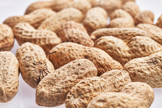  Bunch of peanuts with shell isolated on a white background