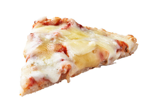  Slice of 4 cheeses italian pizza isolated on a white background