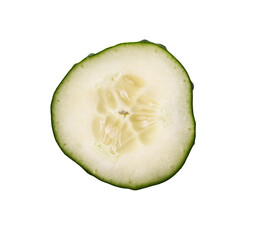  Slice of cucumber isolated on a white background