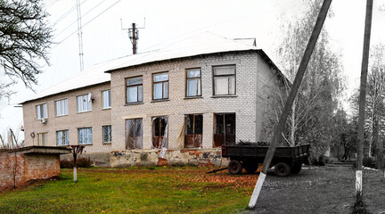 Renovation of the rural facade of the administrative building Ukraine