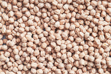 Natural and raw chickpeas. Fresh legumes close up
