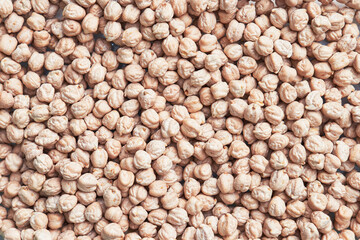 Natural and raw chickpeas. Fresh legumes close up