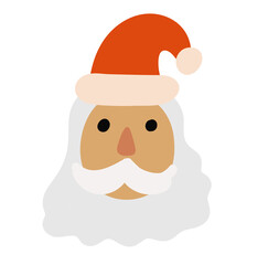 Flat icon with santa claus isolated on white