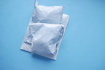  white paper bubble envelope on blue background 