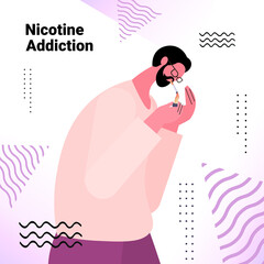 man smoking cigarette bad habits unhealthy lifestyle nicotine addiction concept portrait