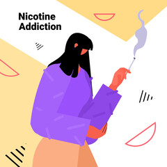 woman smoking cigarette bad habits unhealthy lifestyle nicotine addiction concept portrait