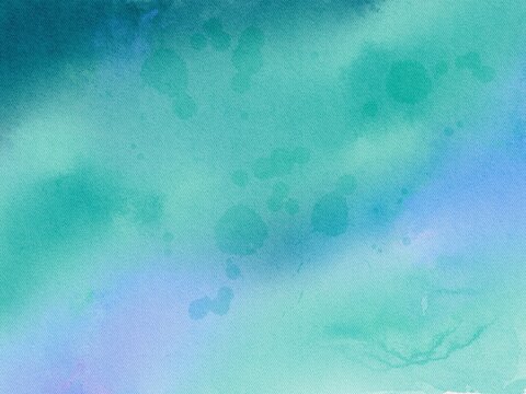abstract green and blue watercolor background with splashes and splattered paint, stains and drops, minimalistic handcrafted teal wallpaper, cover design template with space for text