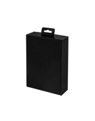 Black box isolate on a white back. Gift wrapping.