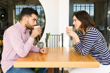 Profile of an attractive couple dating