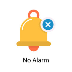 No Alarm vector Flat Icon Design illustration. Web And Mobile Application Symbol on White background EPS 10 File