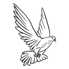 Obraz premium Dove of peace. Holy spirit doodle illustration vector