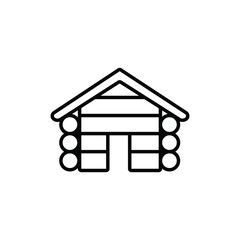 hunting cabin. a collection of editable icons related to outdoor activity, hiking, camping, etc. simple and minimalist illustration for a logo on ui ux application of recreation and travel services.