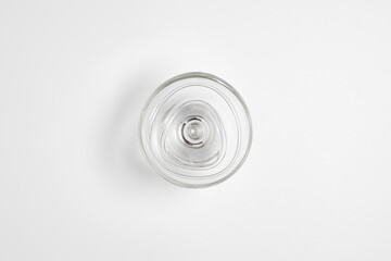 Fototapeta na wymiar Empty ice cream glass isolated on white background.High resolution photo.Top view. Mock-up.