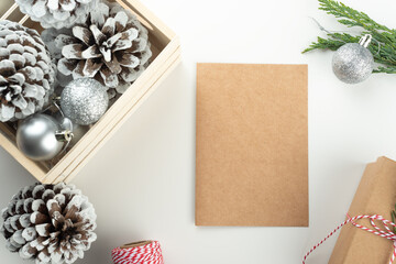 Empty letter to Santa Klaus on light background.