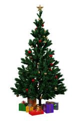 christmas tree with gift boxes