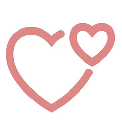 Double Heart Editable Stroke - flying love of line icon style