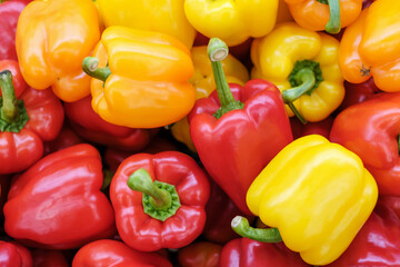 Obraz na płótnie Canvas A fresh colorful pepper close-up, natural background and texture.