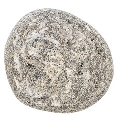 Top view of single gray pebble