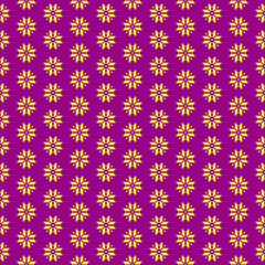 simple vector pixel art multicolored diagonal seamless pattern of ethnic abstract orange flowers on velvet violet background
