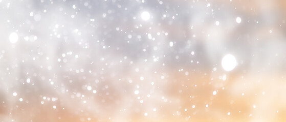 blue snowfall bokeh background, abstract snowflake background on blurred abstract blue