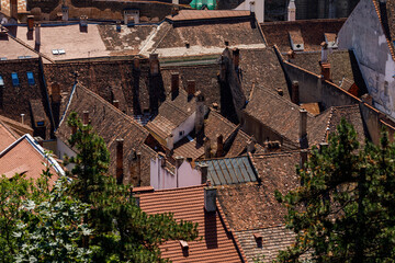 over the roofs of Brasov in Romania