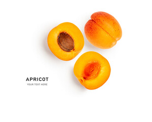 Apricot fruits creative layout.