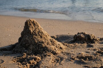 pile of sand on the beach