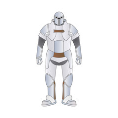Knight with white background. Vector illustration.