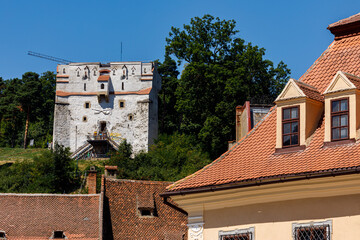 The white tower of the city of Brasov in Romania