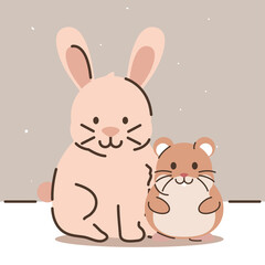 pets rabbit and hamster