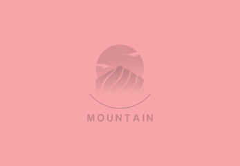 simple mountain icon logo emblem design