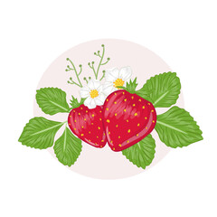 strawberry with leaves