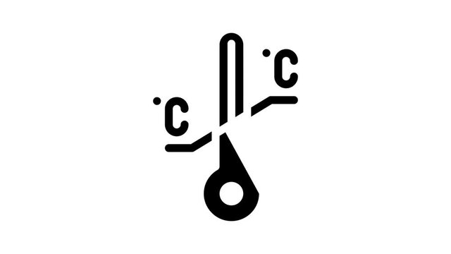 temperature limitation animated glyph icon temperature limitation sign. isolated on white background
