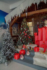 New year decoration in red and blue color