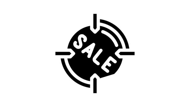 target dale animated glyph icon target dale sign. isolated on white background